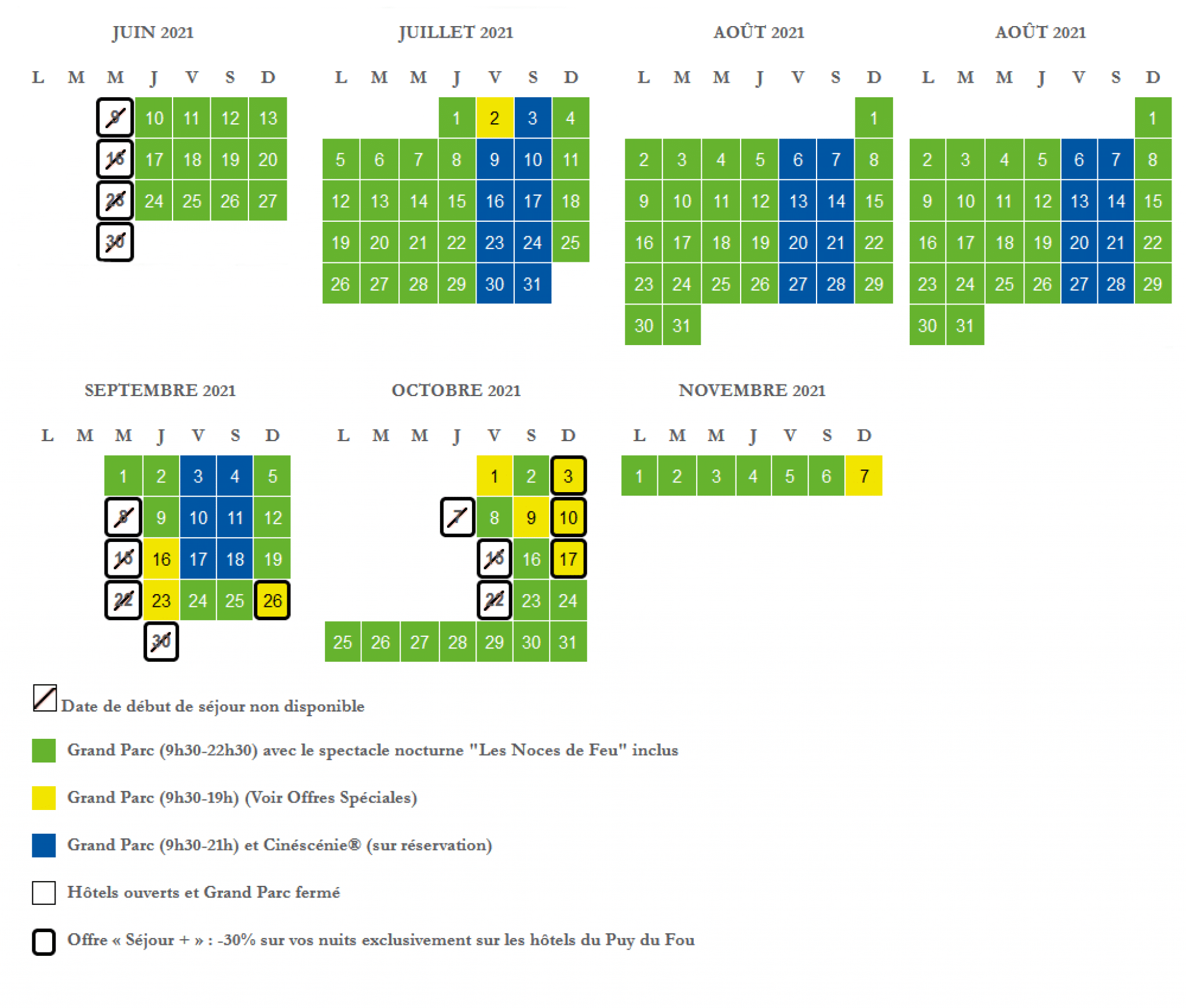 Le Puy Du Fou Calendrier 