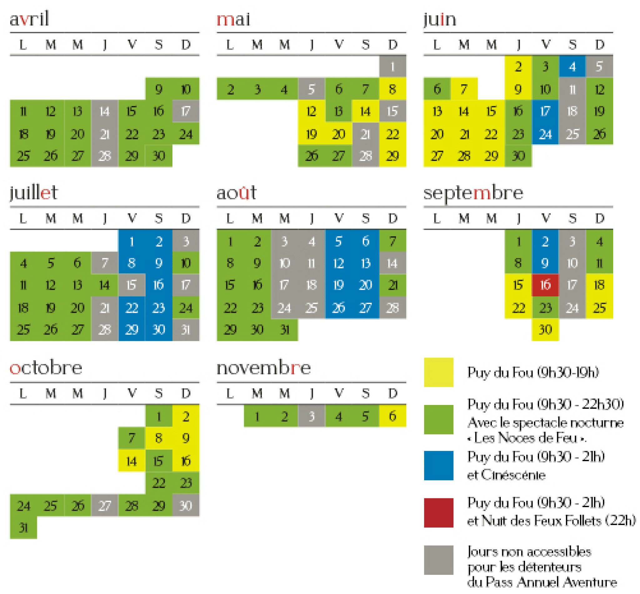 Les différents Pass du Puy du Fou émotion, annuel, premium...