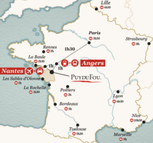 Carte de situation du Puy du Fou en france